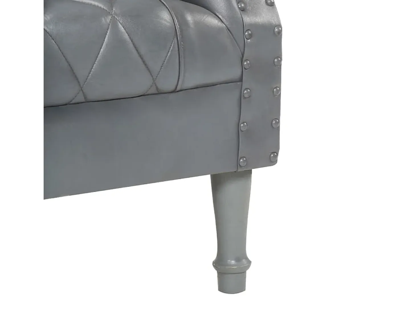 Sillón diseño de cubo cuero de cabra auténtico gris