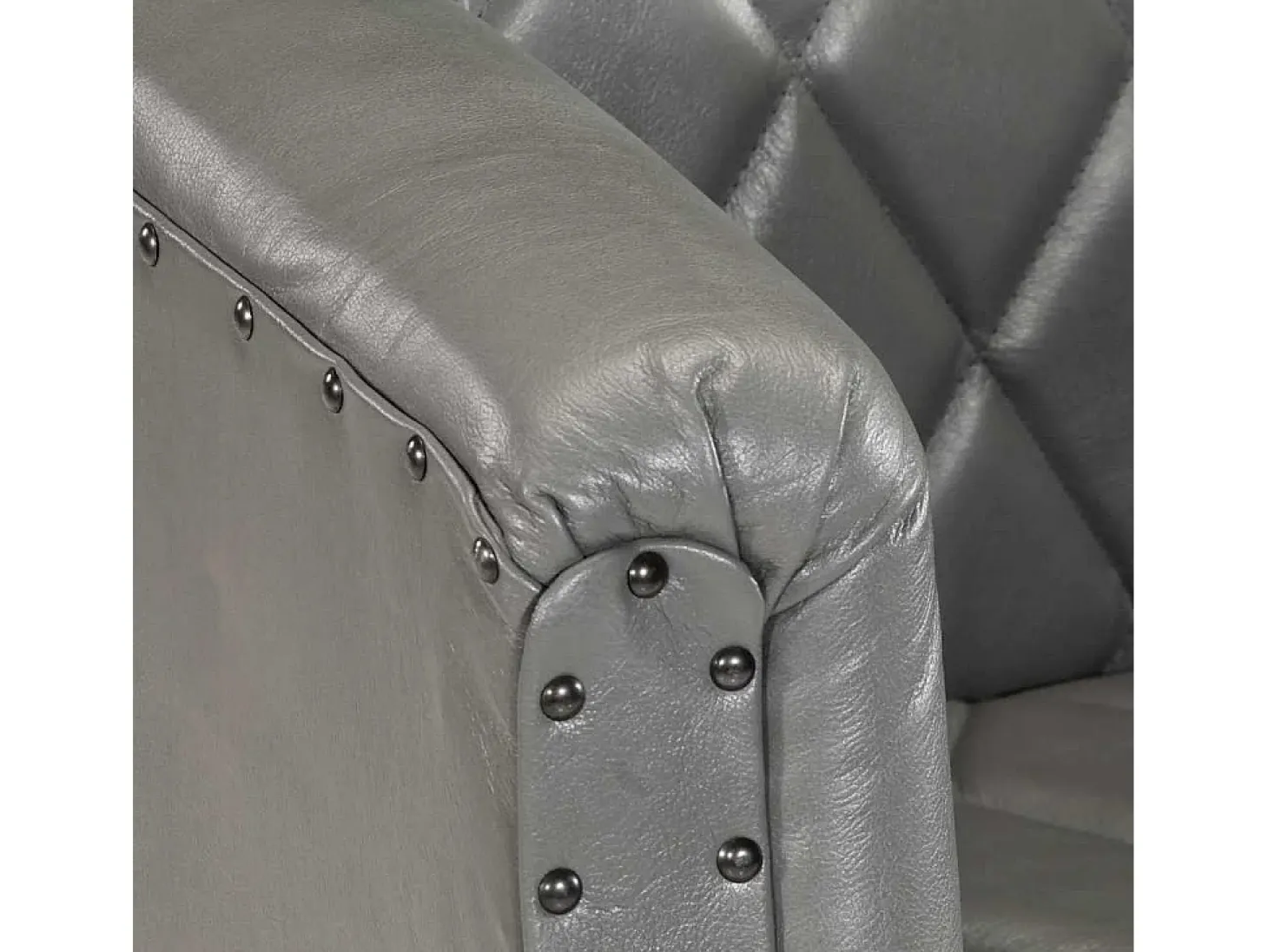 Sillón diseño de cubo cuero de cabra auténtico gris