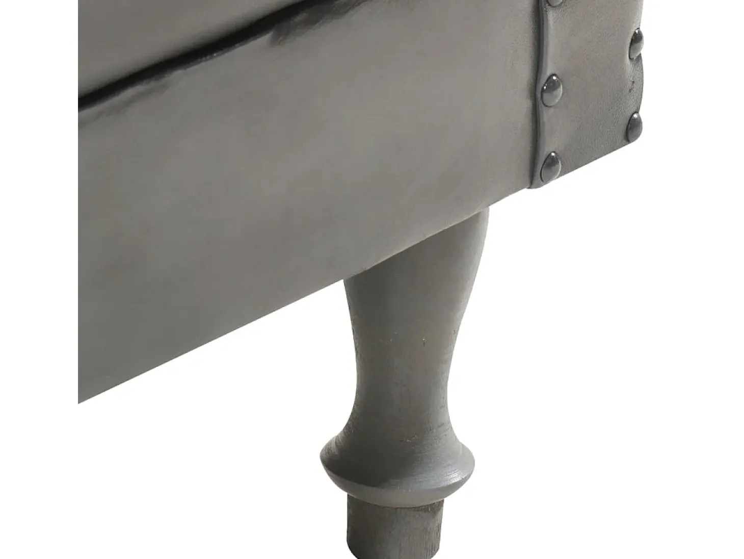 Sillón diseño de cubo cuero auténtico gris ES28578
