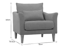 Sillón diseño tejido efecto terciopelo amarillo mostaza y roble KATE