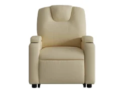Sillón eléctrico reclinable elevable de tela color crema