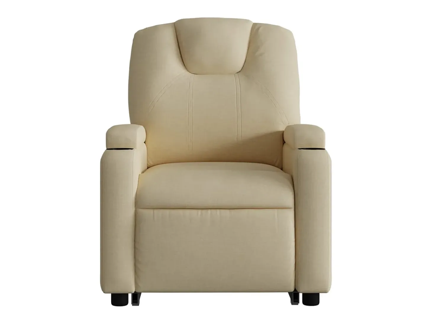 Sillón eléctrico reclinable elevable de tela color crema
