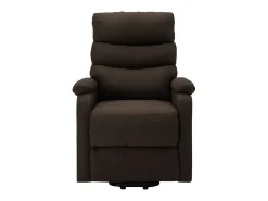 Sillón elevable tela marrón oscuro