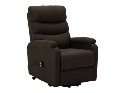 Sillón elevable tela marrón oscuro