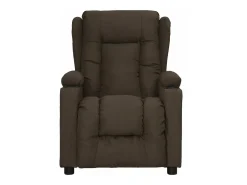 Sillón elevable tela marrón oscuro