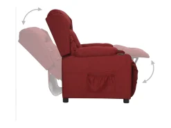 Sillón elevable tela rojo tinto