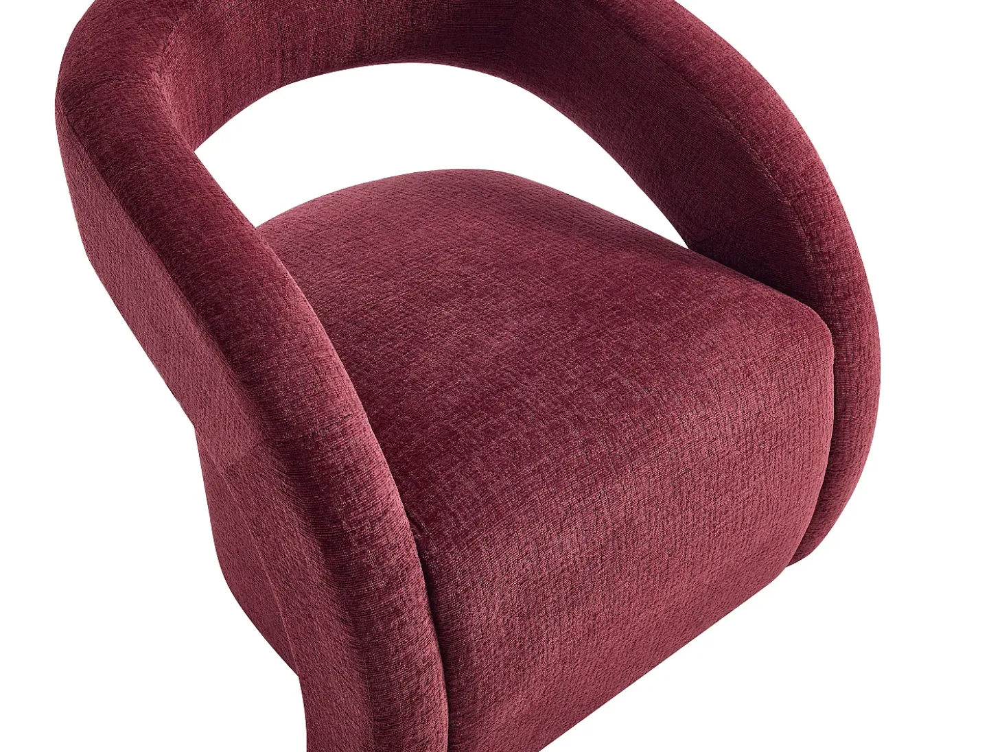 Sillón en chenilla color burdeos LUCIOTA
