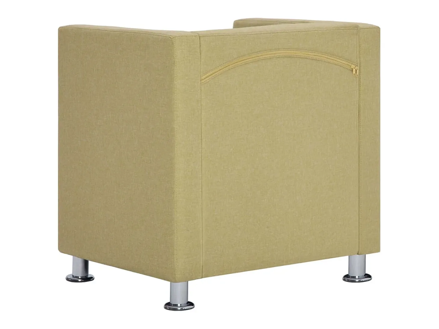 Sillón en forma de cubo de tela verde