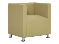 Sillón en forma de cubo de tela verde