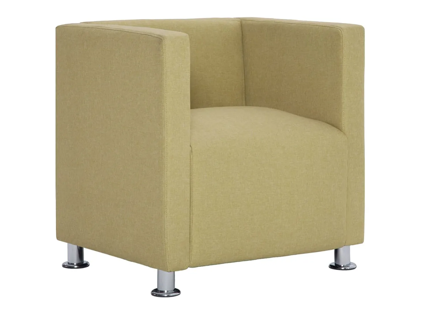 Sillón en forma de cubo de tela verde