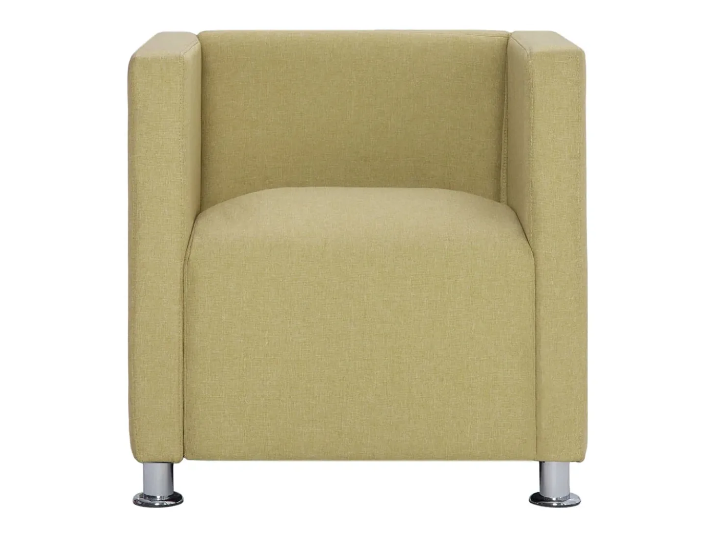 Sillón en forma de cubo de tela verde