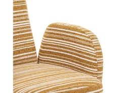 Sillón en tejido bouclé amarillo mostaza - Patas de madera