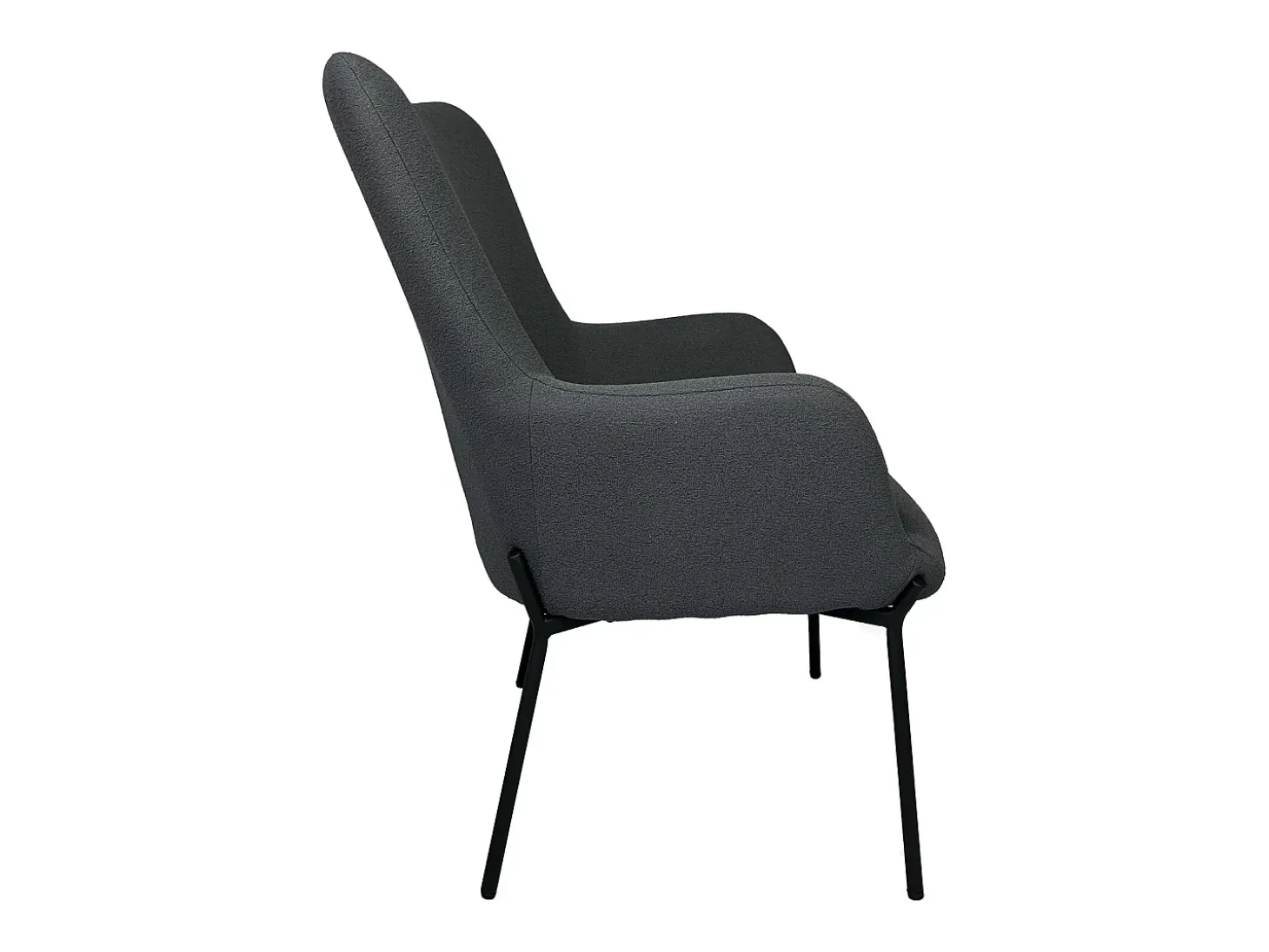 Sillón en tejido bouclé gris EIRA