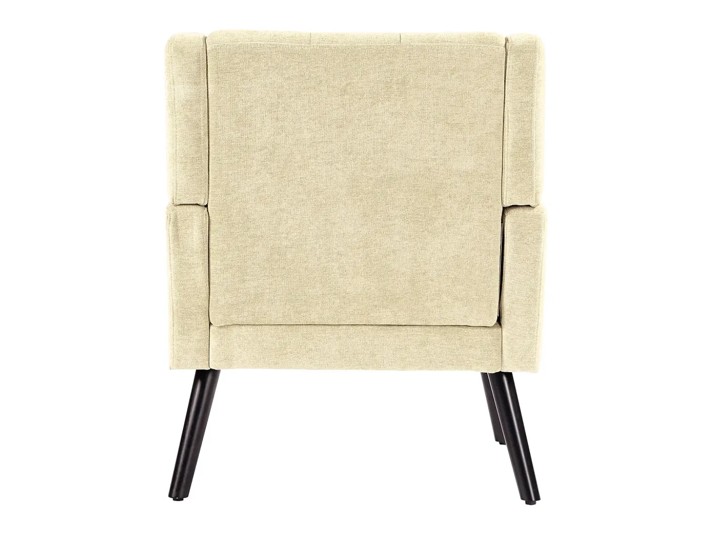 Sillón en tejido de lino beige con patas de madera