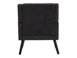 Sillón en tejido de lino gris oscuro con patas de madera.