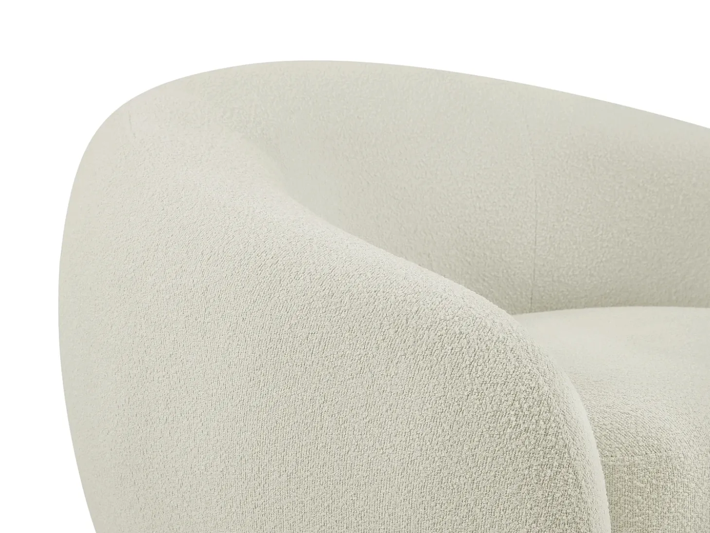 Sillón en tela bouclé blanco marfil BOVANA de Pascal Morabito