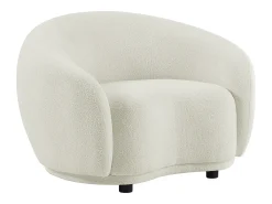 Sillón en tela bouclé blanco marfil BOVANA de Pascal Morabito
