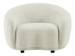 Sillón en tela bouclé blanco marfil BOVANA de Pascal Morabito