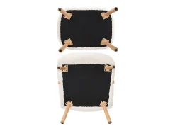 Sillón escandinavo de imitación de cachemira, reposapiés, salón, beige