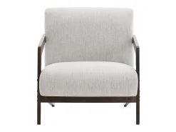 Sillón escandinavo de interior en madera y tela "Lena" - Beige