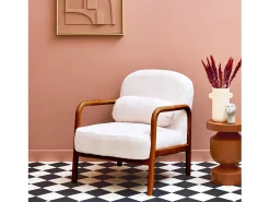 Sillón escandinavo de madera de hevea teñida