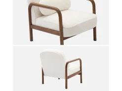 Sillón escandinavo de madera de hevea teñida