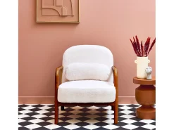 Sillón escandinavo de madera de hevea teñida