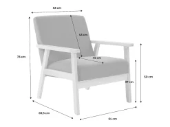 Sillón escandinavo de madera y pana marrón