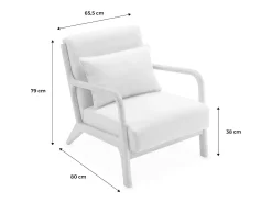 Sillón escandinavo de terciopelo y madera de hevea kaki oscuro
