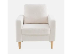 Sillón estilo escandinavo de borreguito crema