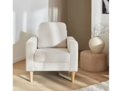 Sillón estilo escandinavo de borreguito crema