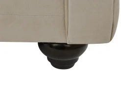 Sillón fijo de terciopelo color beige CHESTERFIELD