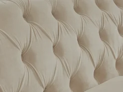 Sillón fijo de terciopelo color beige CHESTERFIELD