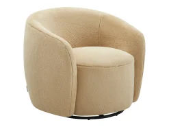 Sillón giratorio de piel sintética color topo VEREIDE
