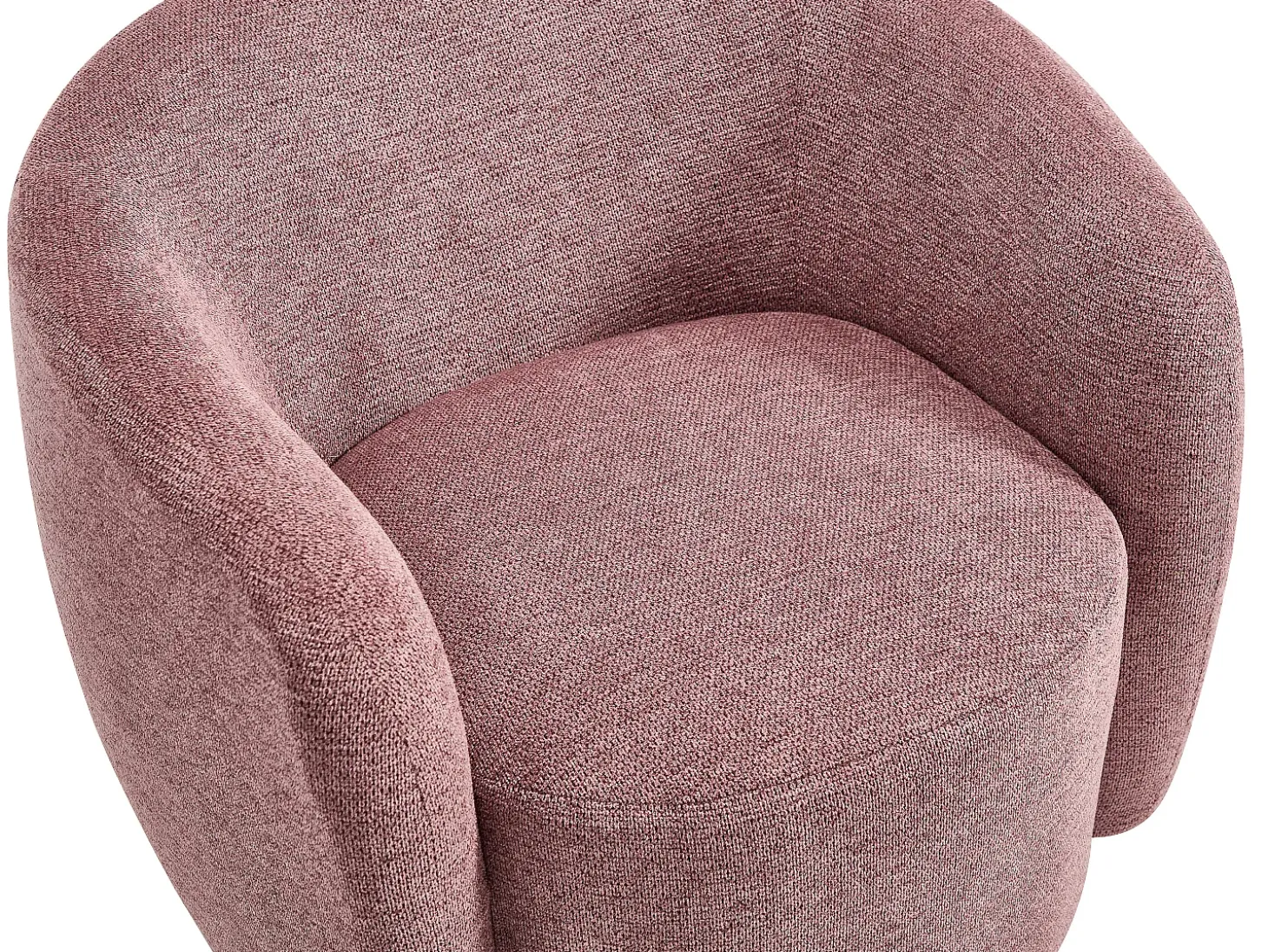 Sillón giratorio de tejido texturado color rojo VEREIDE