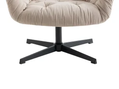 Sillón giratorio de tela beige estilo vintage OPHELIE