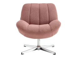 Sillón giratorio de tela texturizada color rosa VOLABO
