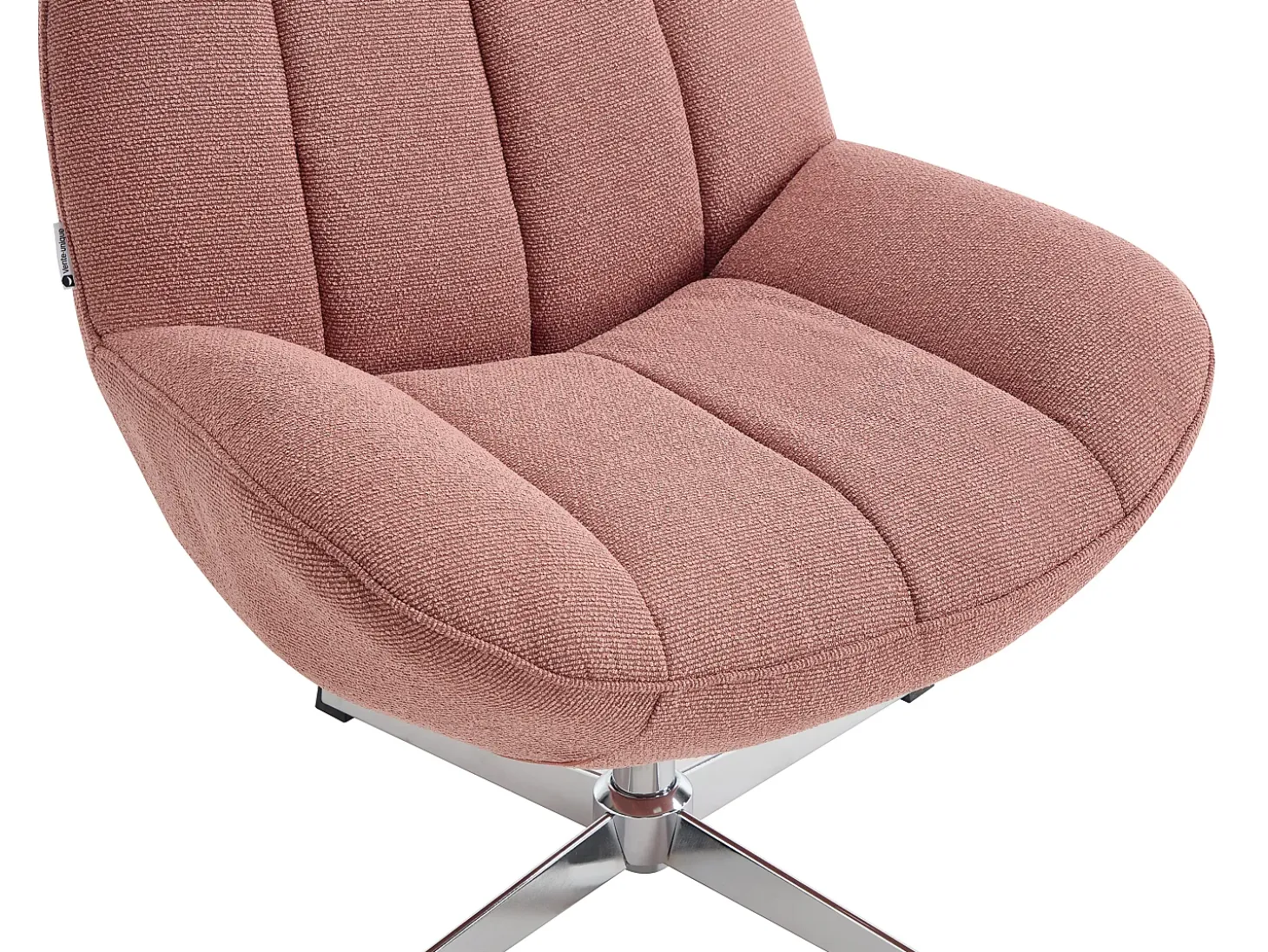 Sillón giratorio de tela texturizada color rosa VOLABO