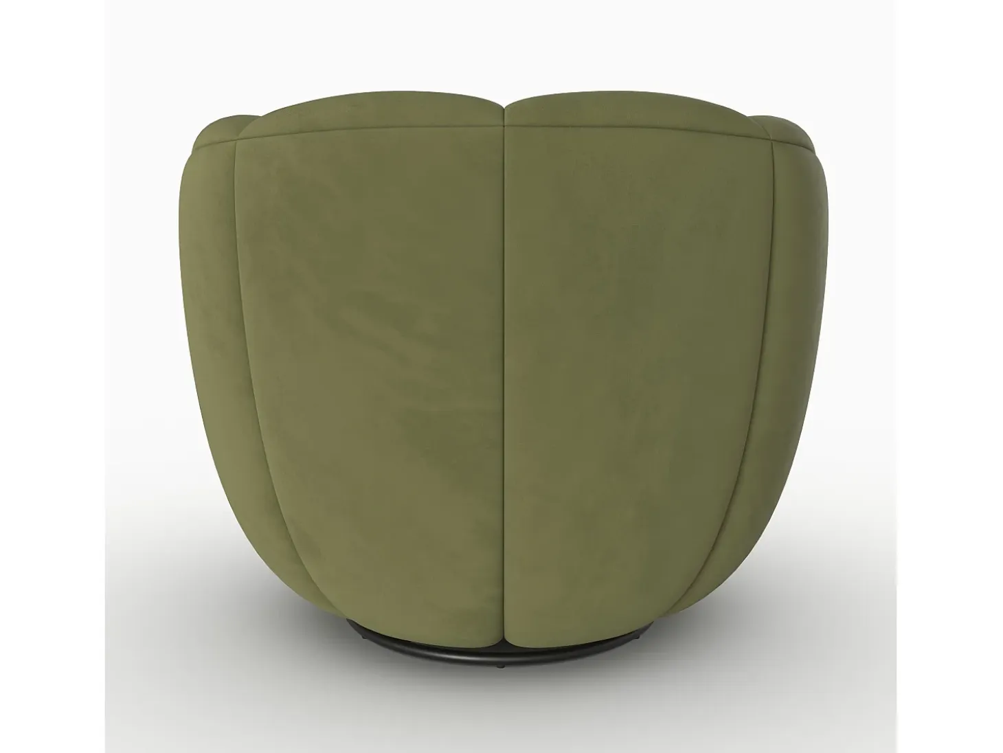 Sillón giratorio de terciopelo verde oliva oscuro - Ysé