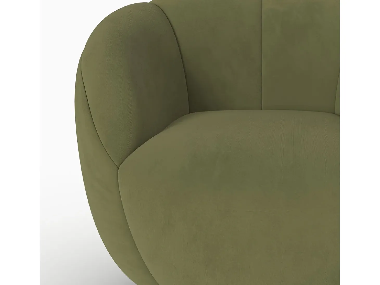Sillón giratorio de terciopelo verde oliva oscuro - Ysé