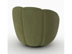 Sillón giratorio de terciopelo verde oliva oscuro - Ysé