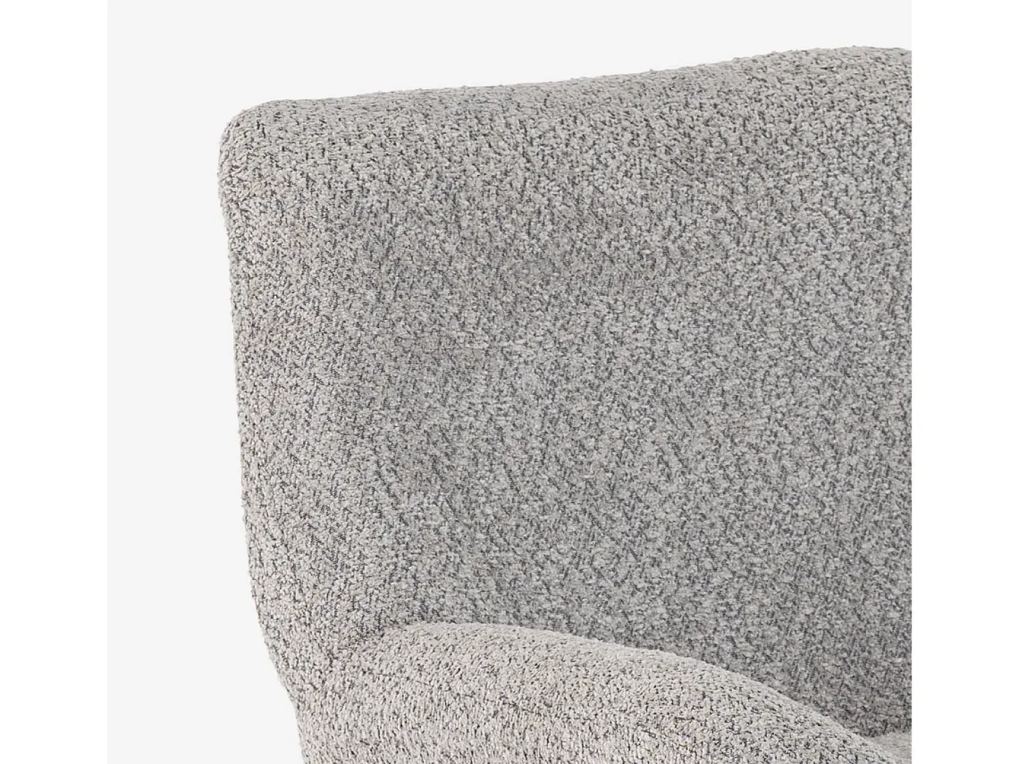 Sillón giratorio elegante de tela bouclé para sala salón y despacho Lehm - Gris