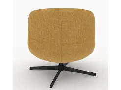 Sillón giratorio en tejido efecto terciopelo amarillo mostaza - Elvis