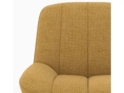 Sillón giratorio en tejido efecto terciopelo amarillo mostaza - Elvis