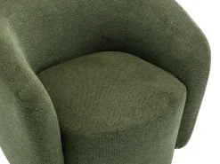 Sillón giratorio en tejido texturado caqui VEREIDE