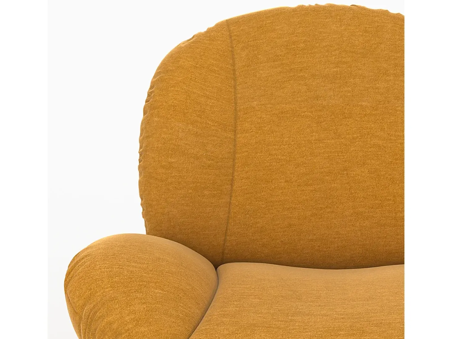 Sillón giratorio en tejido efecto terciopelo amarillo mostaza - Ricci