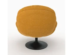 Sillón giratorio en tejido efecto terciopelo amarillo mostaza - Ricci