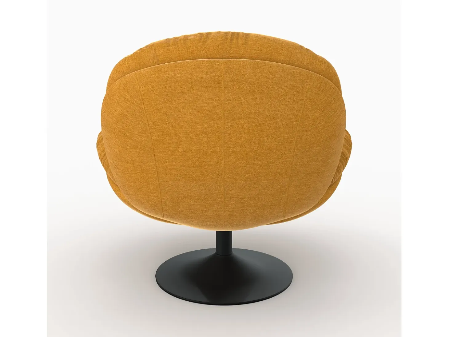 Sillón giratorio en tejido efecto terciopelo amarillo mostaza - Ricci