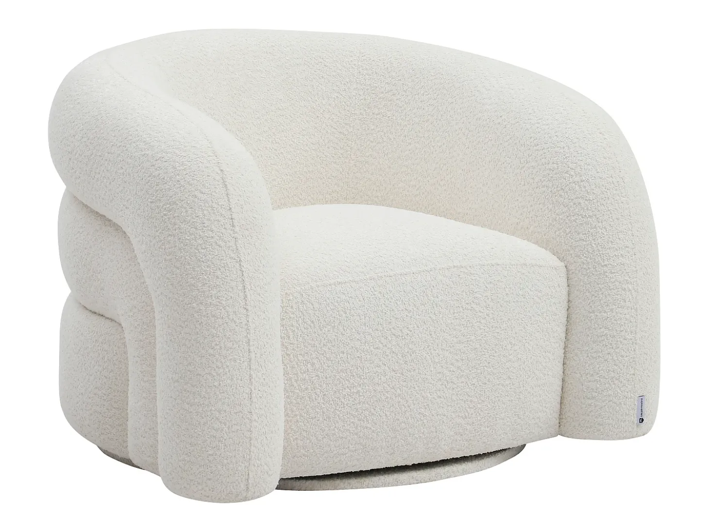 Sillón giratorio en tela bouclé blanco LAPIOTA de Maison Céphy