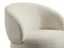 Sillón giratorio en tela texturizada color beige LACAZO